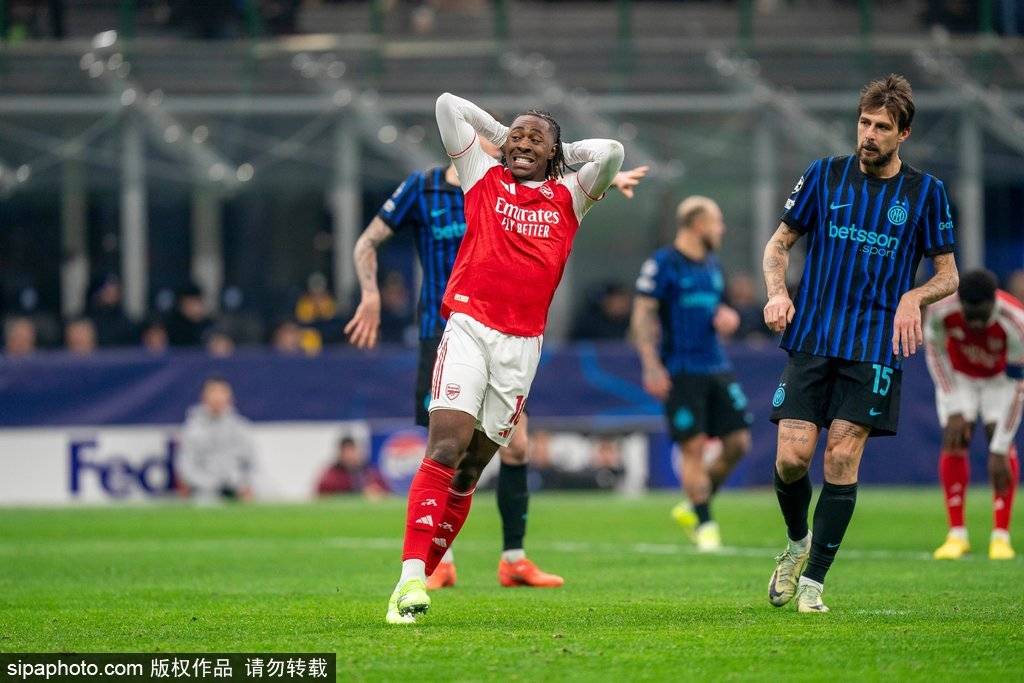 欧冠-7战7胜！热苏斯双响约克雷斯世界波 阿森纳3-1国米
